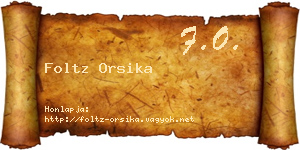 Foltz Orsika névjegykártya